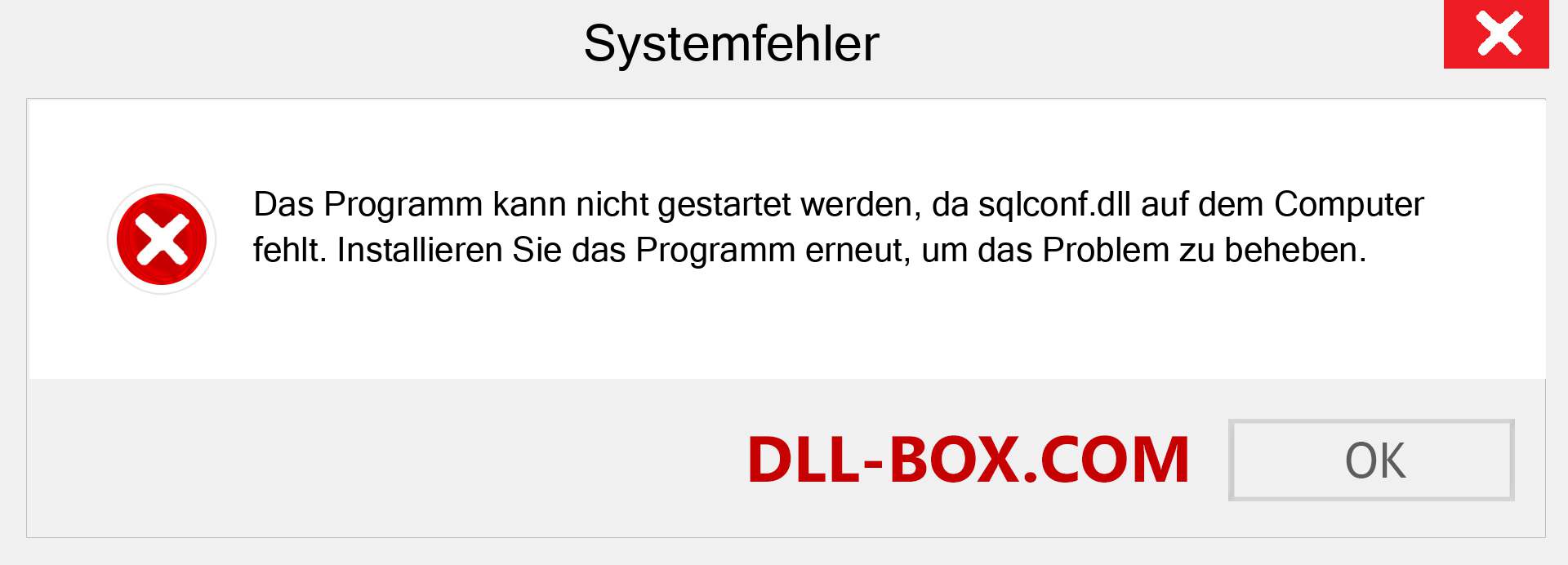 sqlconf.dll-Datei fehlt?. Download für Windows 7, 8, 10 - Fix sqlconf dll Missing Error unter Windows, Fotos, Bildern